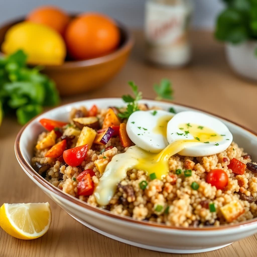 Zesty Lemon-Garlic Quinoa Breakfast Bowl