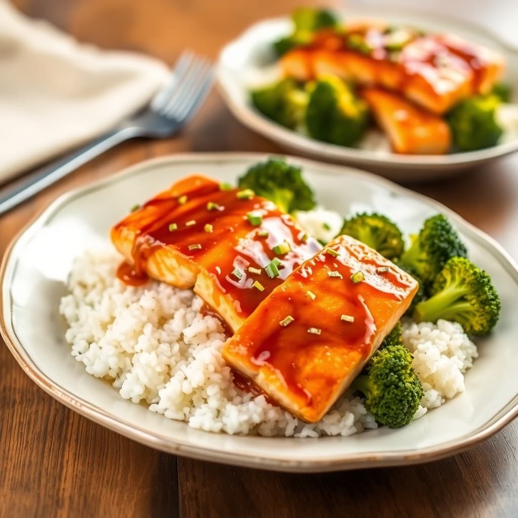 Teriyaki Salmon Bowls with Ginger-Garlic Broccoli