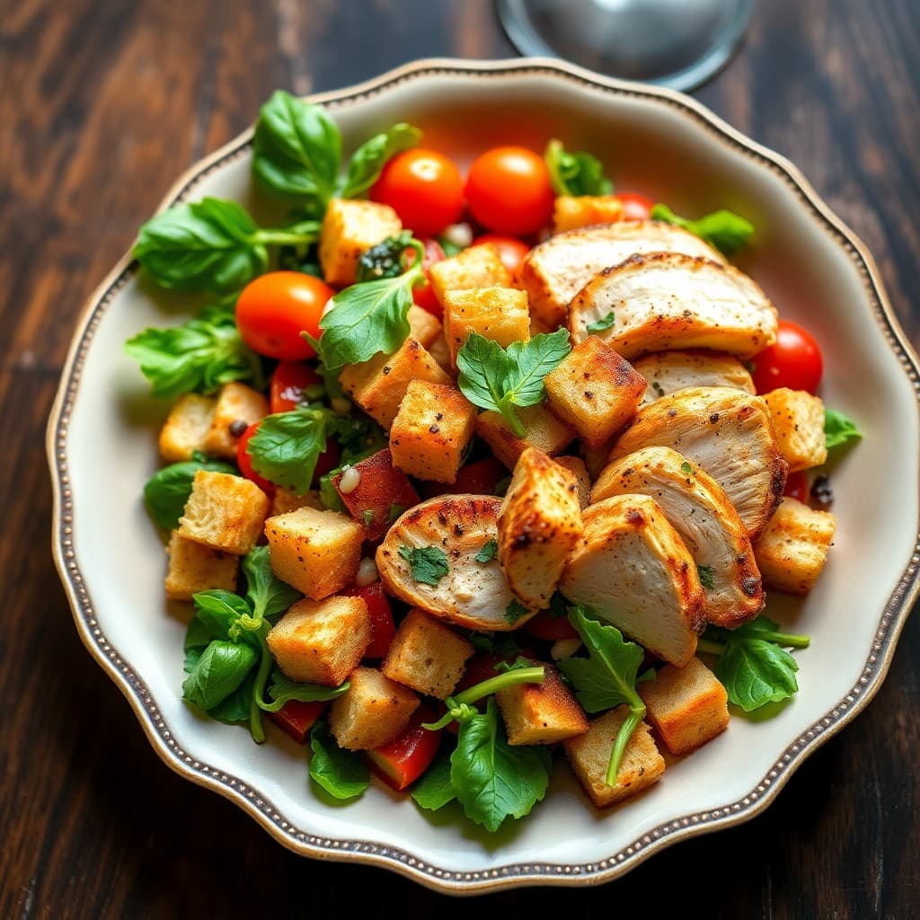 Mediterranean Chicken Panzanella Salad