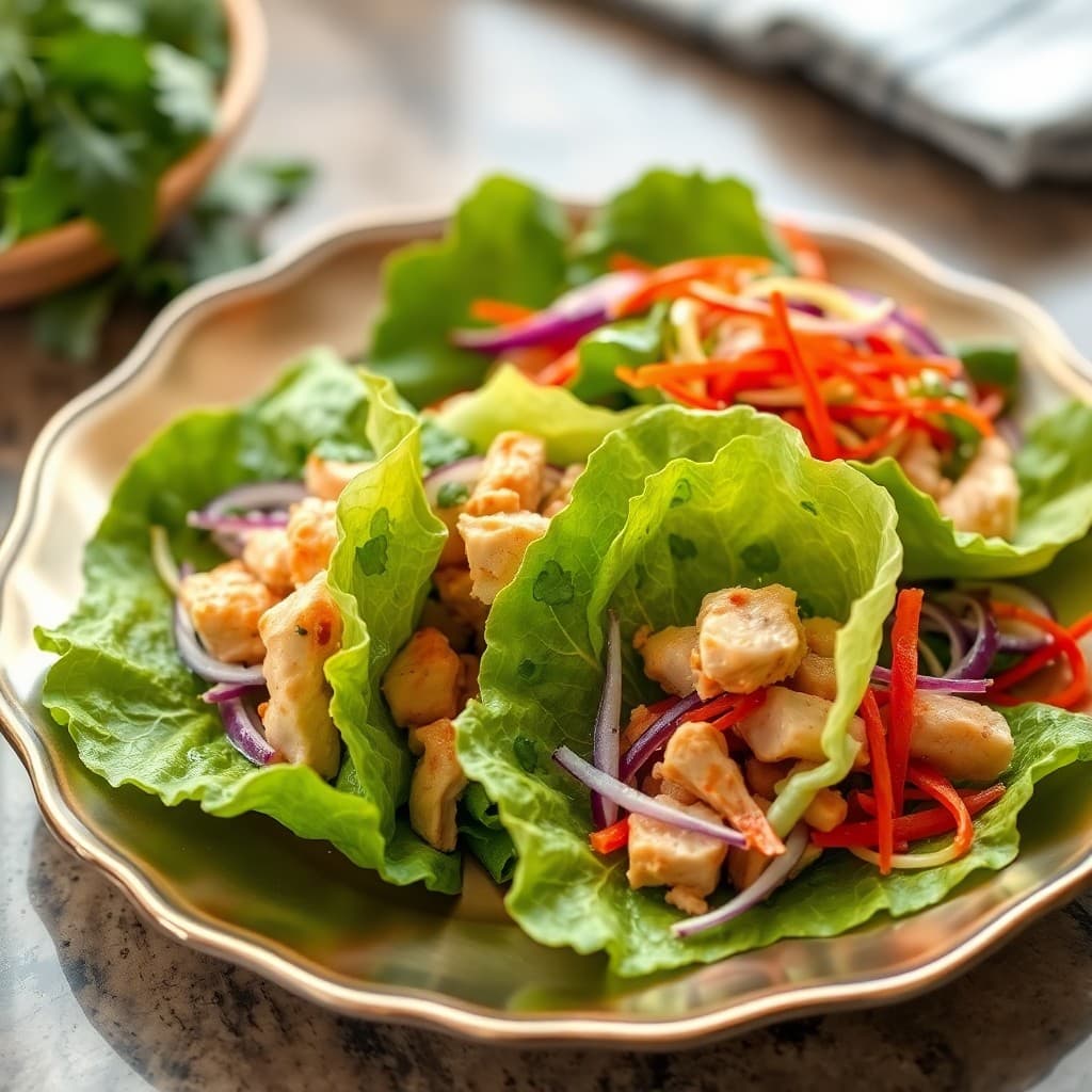 Vibrant Vietnamese Lemongrass Chicken Lettuce Wraps