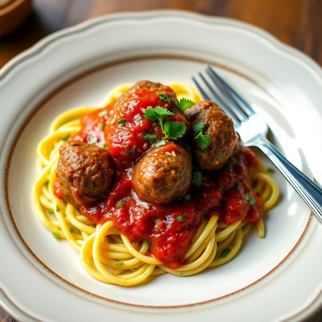 Moroccan-Spiced Beef Meatballs with Zucchini Noodles