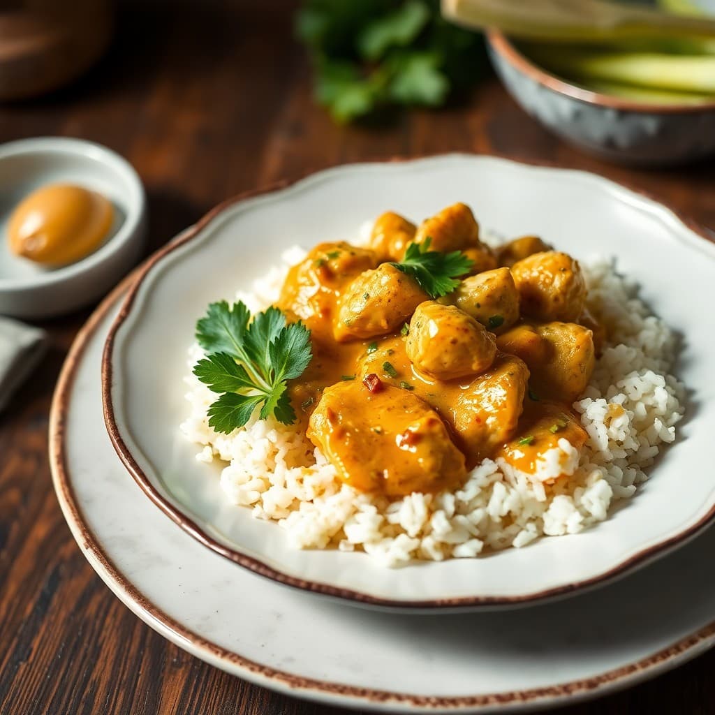 Thai Coconut Curry Chicken with Lemongrass Rice