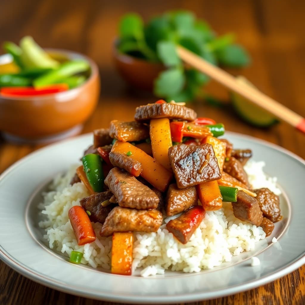 Sizzling Garlic Ginger Beef Stir-Fry