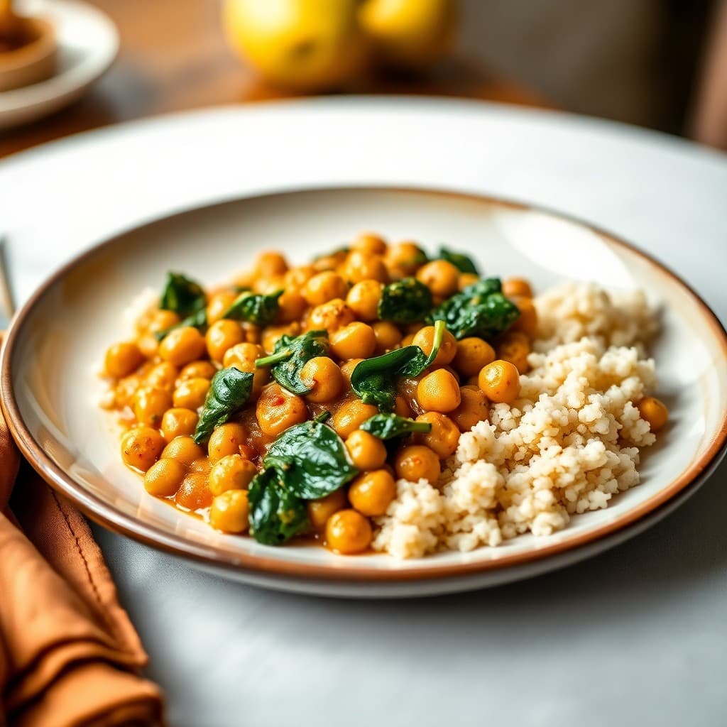 Moroccan-Spiced Chickpea & Spinach Breakfast Tagine
