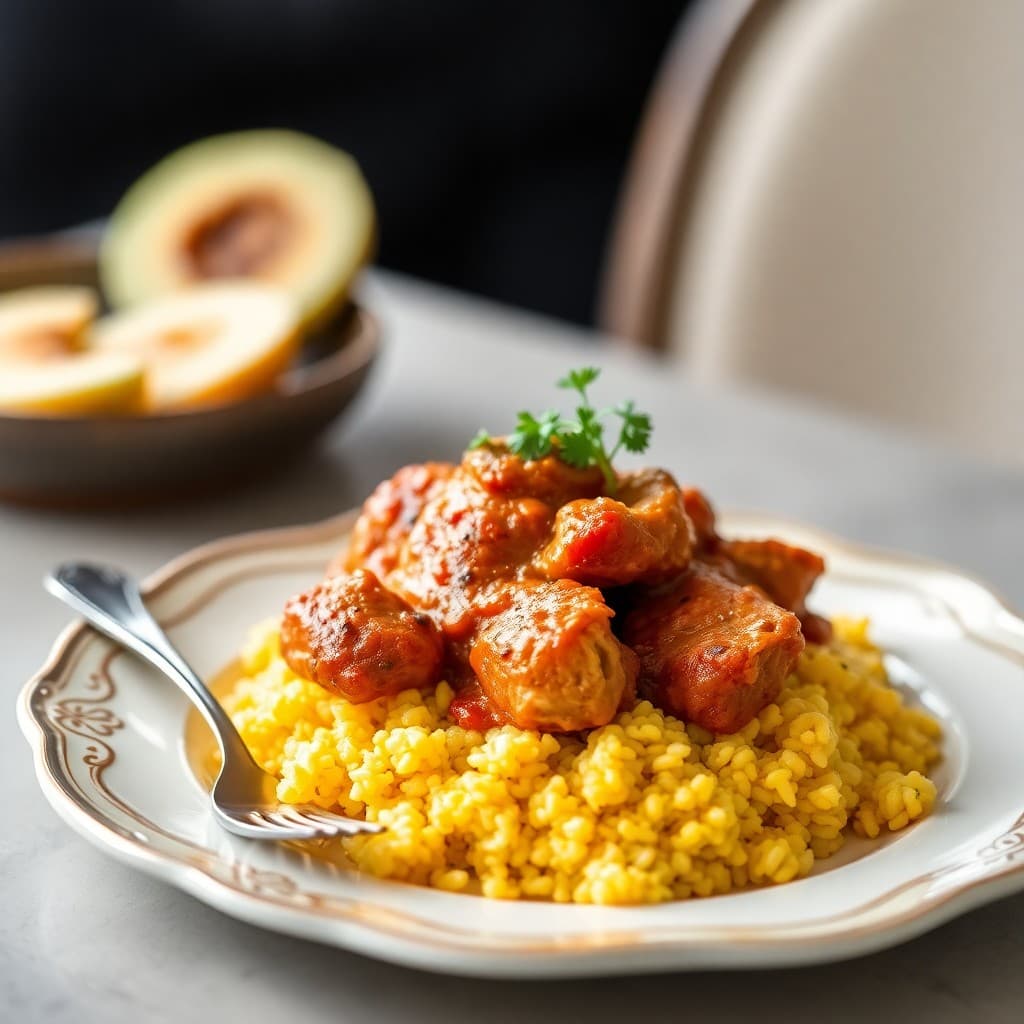 Moroccan-Style Chicken Tagine with Saffron Couscous