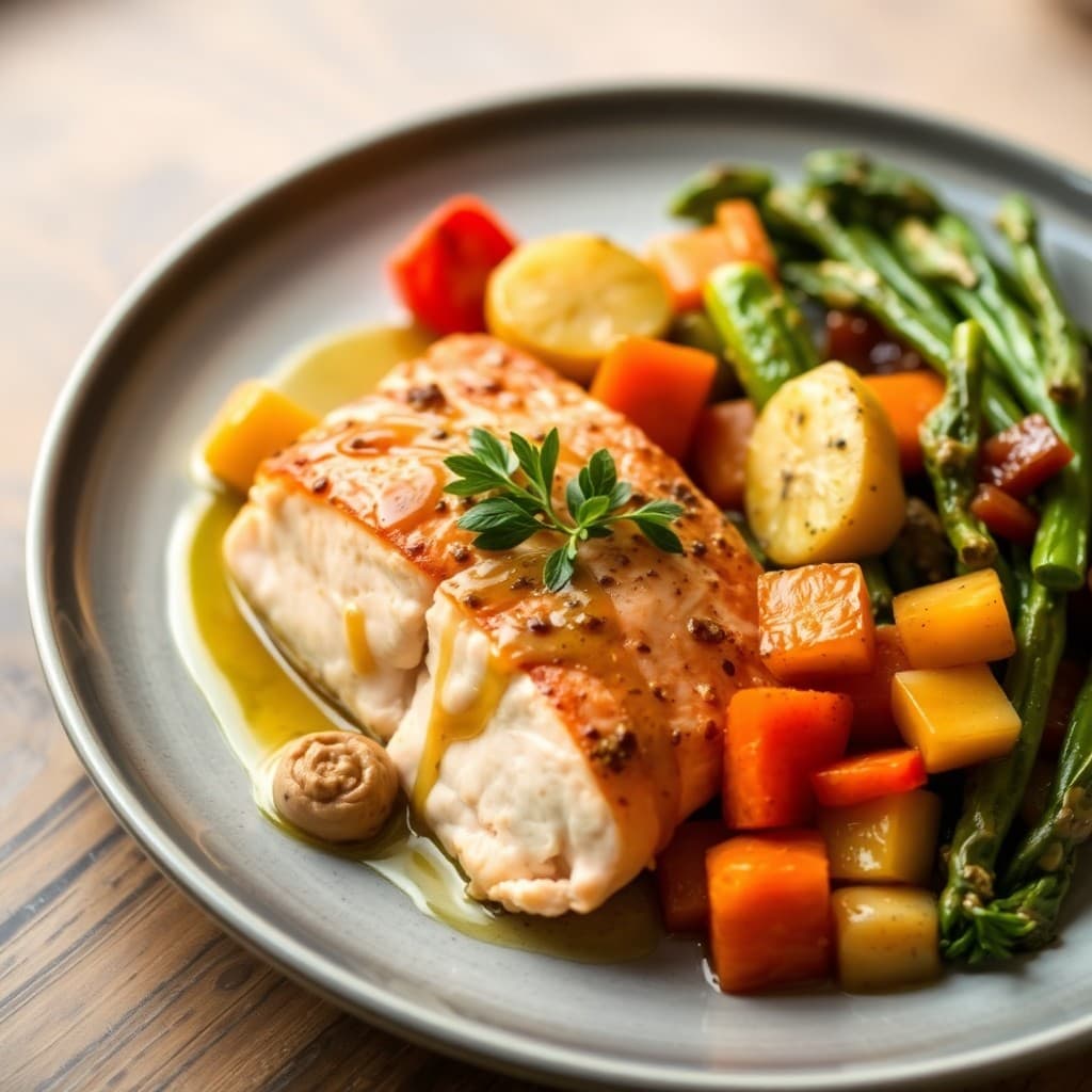 Roasted Salmon with Autumn Vegetables