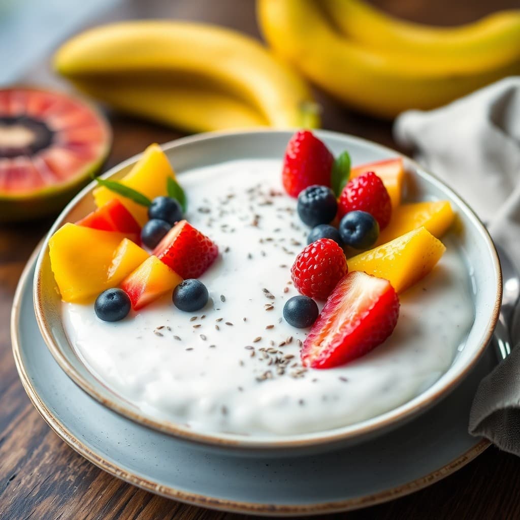 Creamy Coconut Chia Pudding with Tropical Fruit