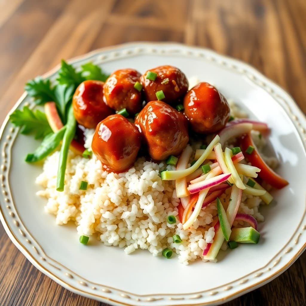 Teriyaki Pork Meatball Bowls