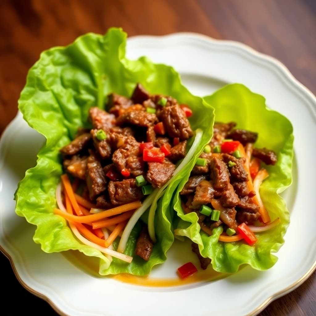 Spicy Korean Beef Lettuce Wraps