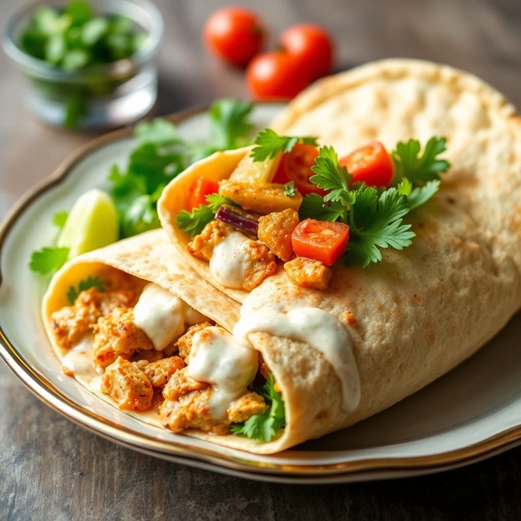 Zesty Lebanese Chicken Wraps