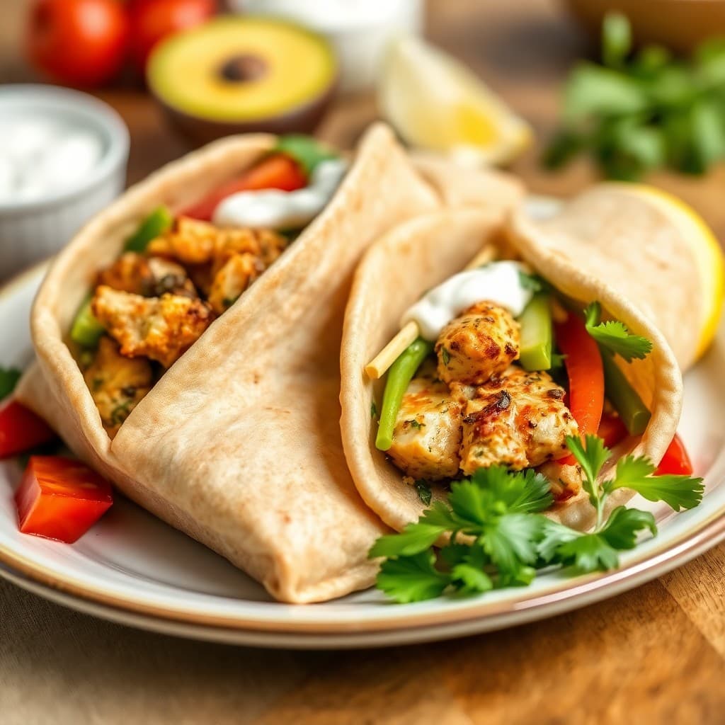 Zesty Lemon-Herb Mediterranean Chicken Wraps