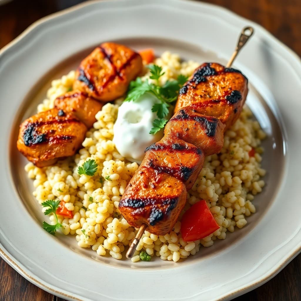 Moroccan Spiced Chicken Skewers with Couscous