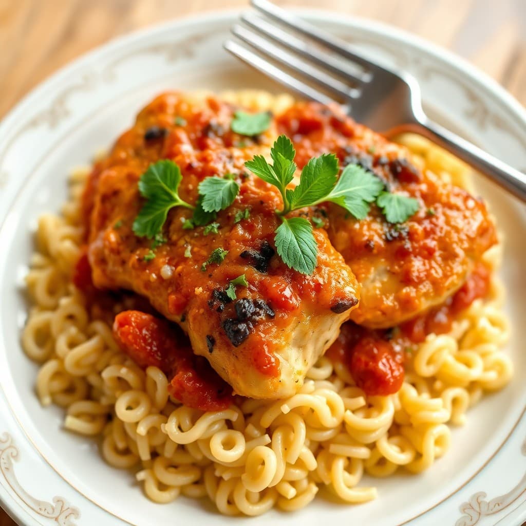 Tuscan Chicken Skillet with Garlic Parmesan Orzo