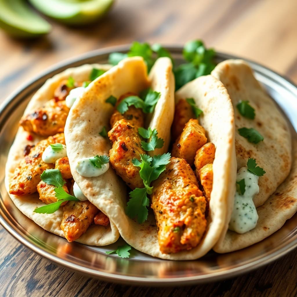 Mediterranean Chicken Pitas with Cucumber Tzatziki