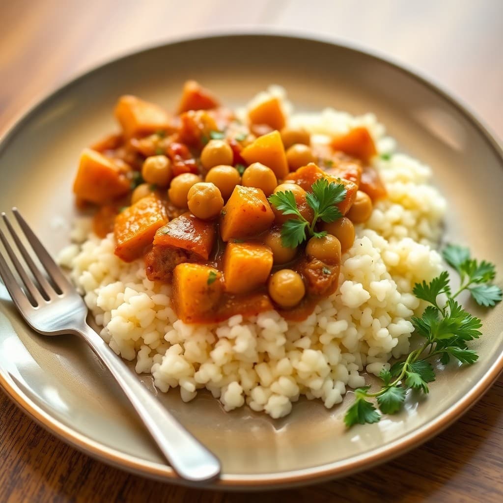 Moroccan Chickpea & Sweet Potato Stew