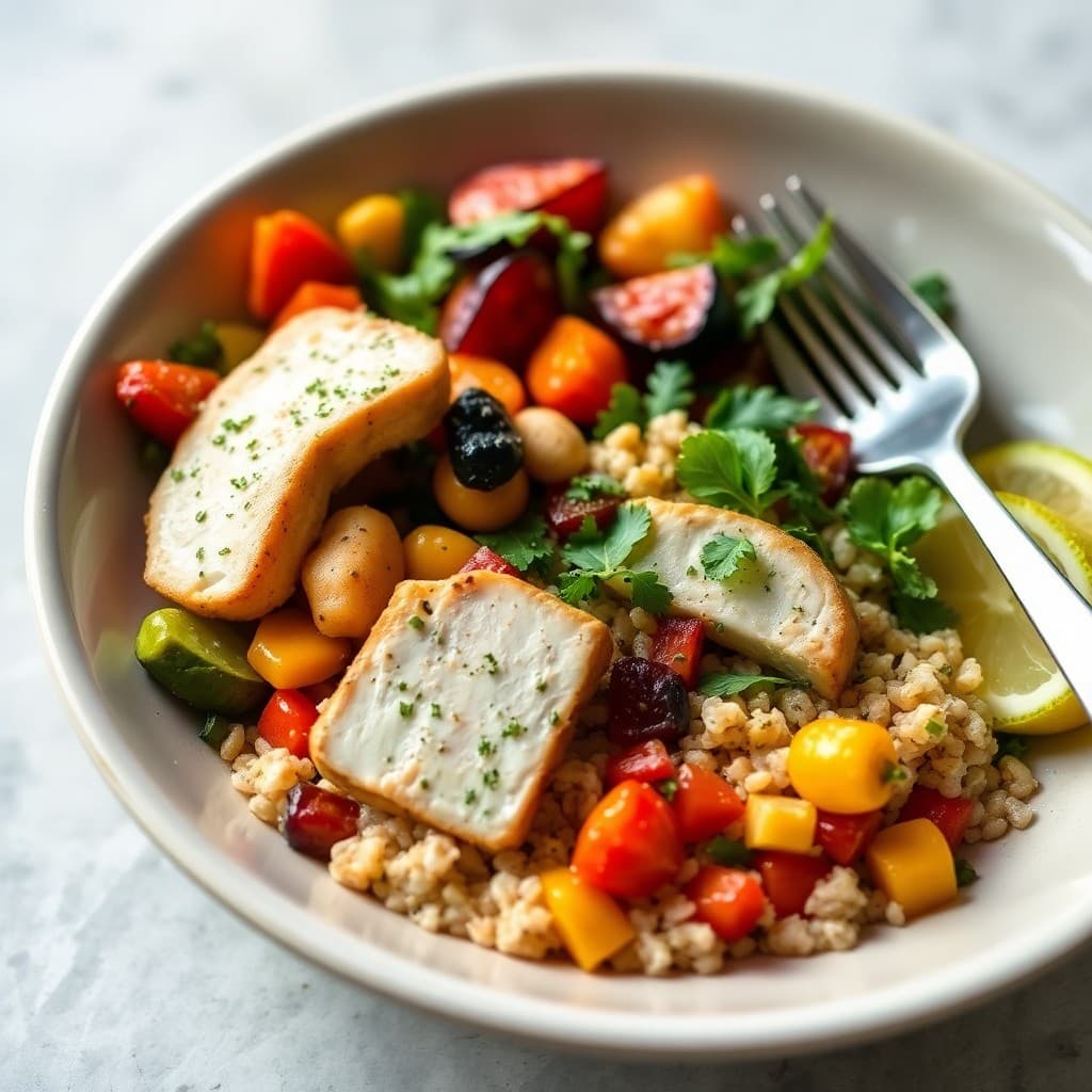 Mediterranean Harvest Bowl with Lemon Herb Tuna