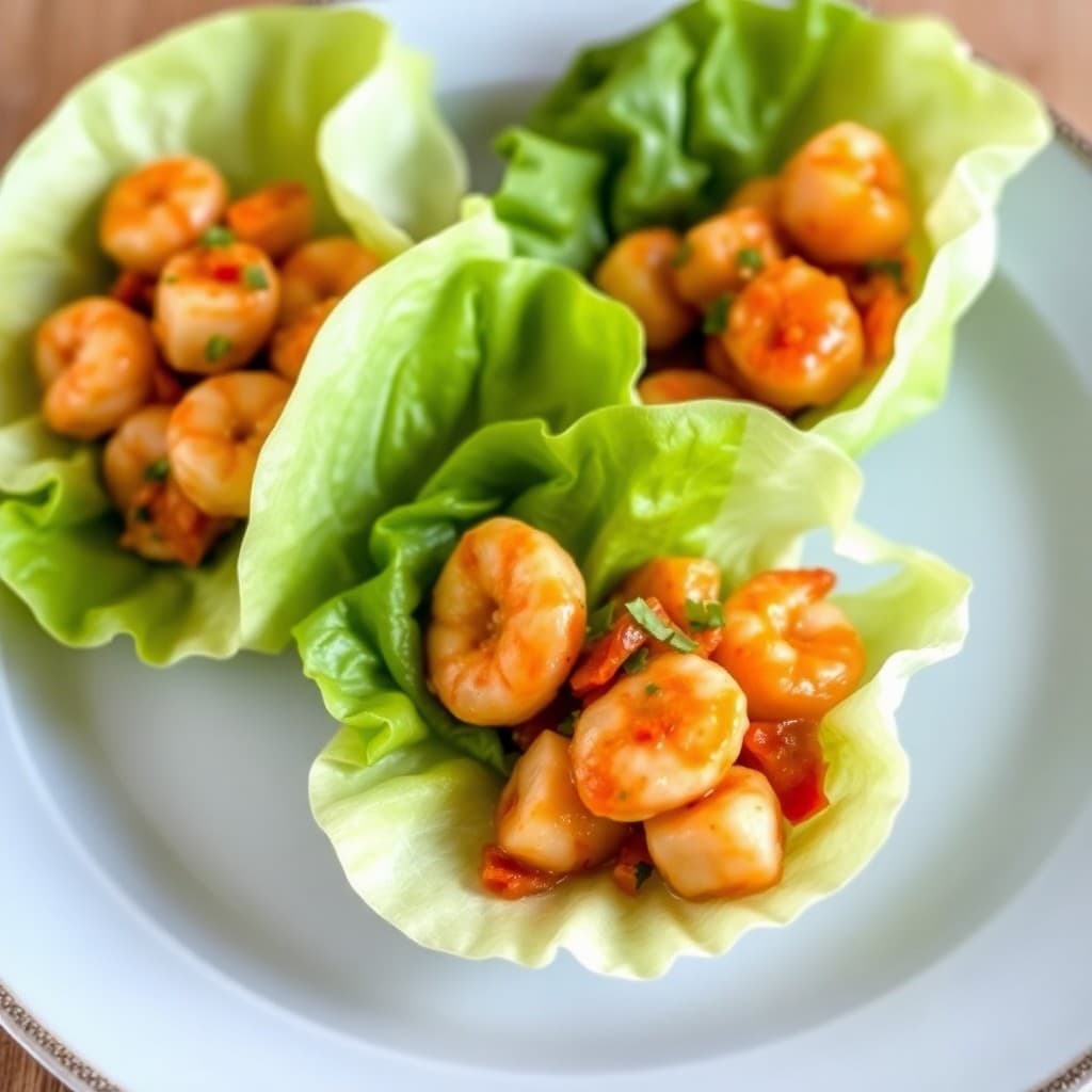 Zesty Thai Shrimp Lettuce Wraps