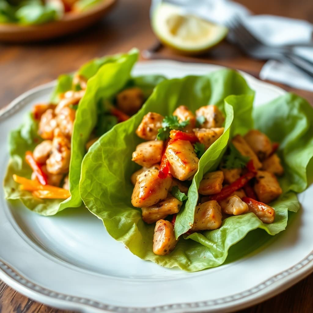 Tangy Thai Chicken Lettuce Wraps