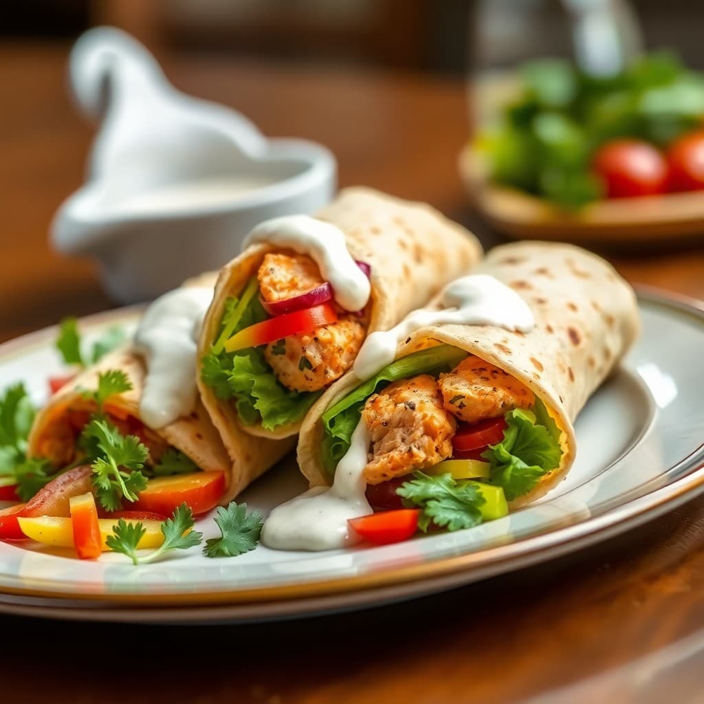 Zesty Mediterranean Chicken Wraps