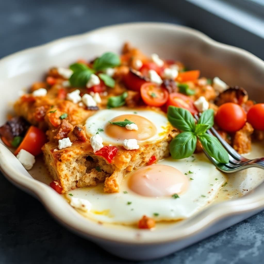 Tuscan Tomato & Feta Breakfast Bake