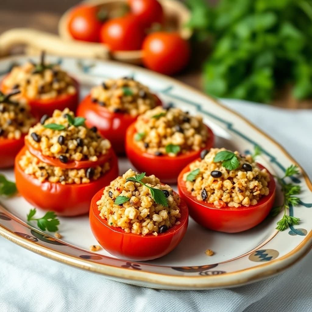 Mediterranean Quinoa Stuffed Tomatoes