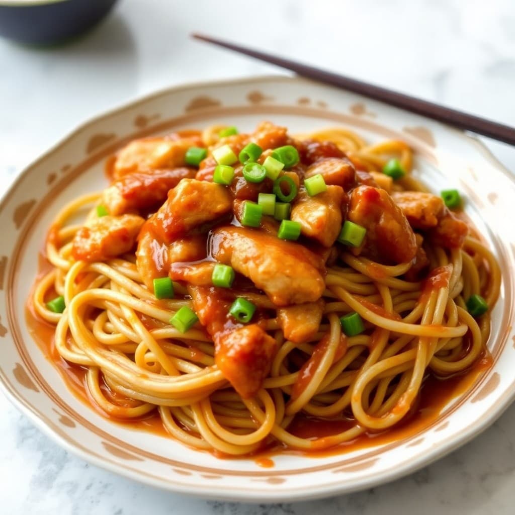 Authentic Japanese Yakisoba Chicken
