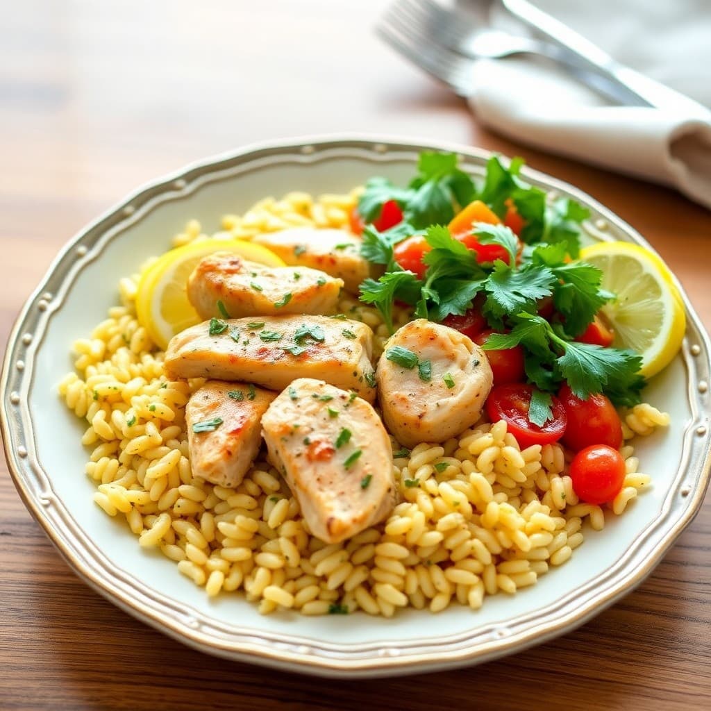 Zesty Lemon Chicken Orzo Bowls