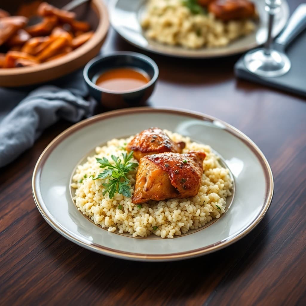 Moroccan Spiced Chicken Tagine with Herbed Couscous