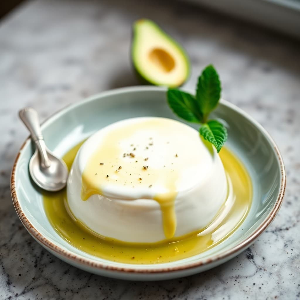 Creamy Avocado Lime Panna Cotta