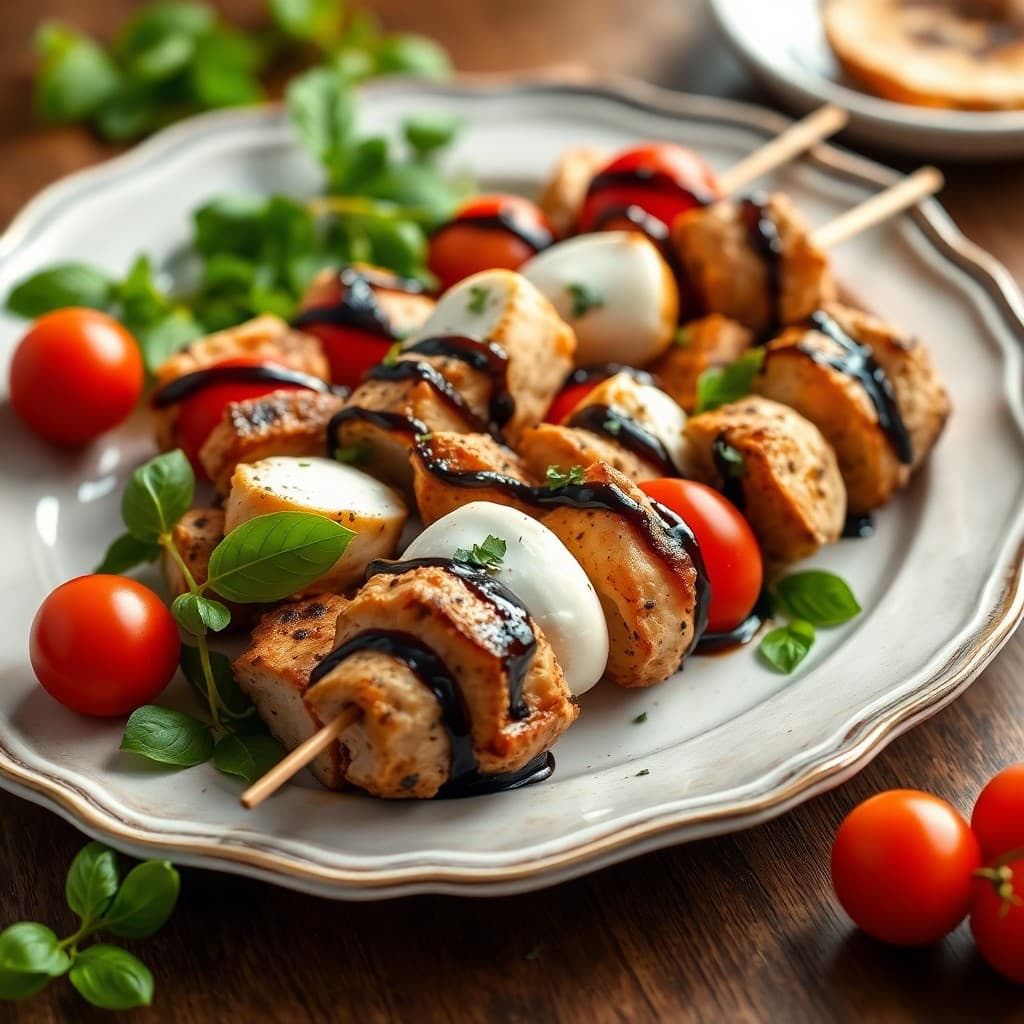 Tuscan Chicken Caprese Skewers