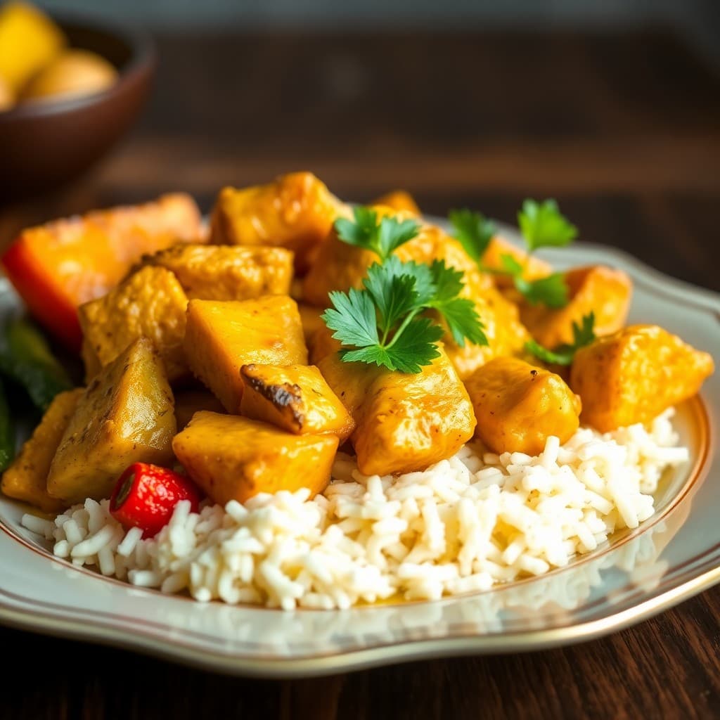 Thai Coconut Curry Chicken with Roasted Vegetables