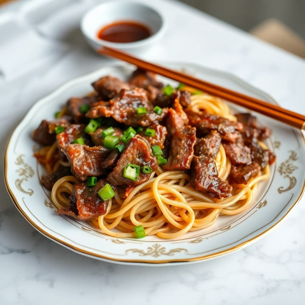 Korean Bulgogi Beef with Japchae