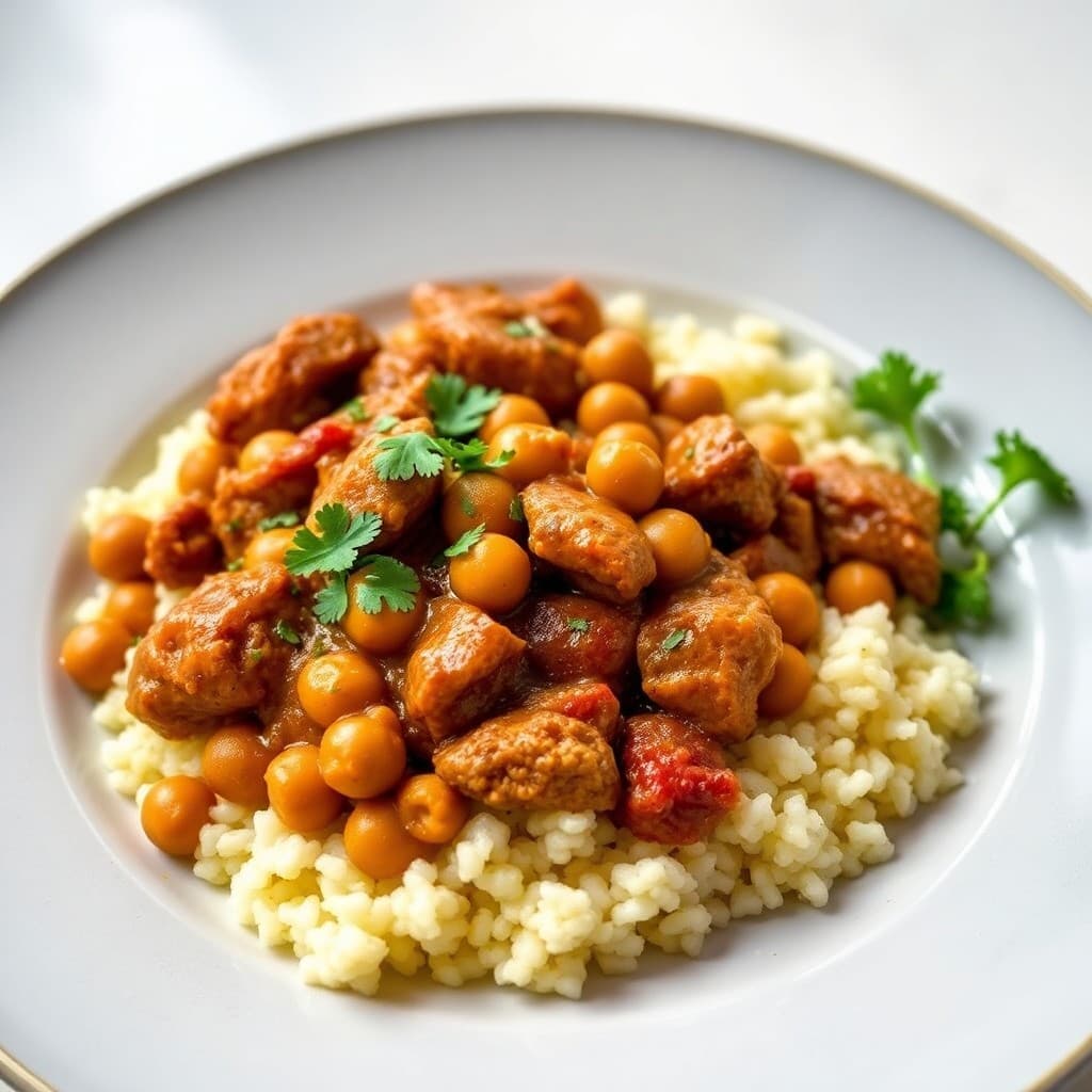 Moroccan Spiced Chicken and Chickpea Tagine