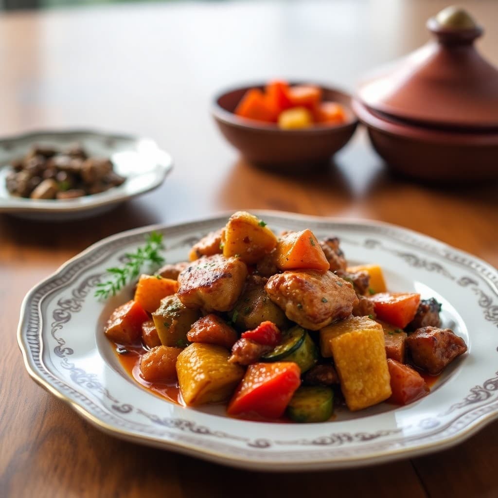 Moroccan Chicken Tagine with Roasted Vegetables