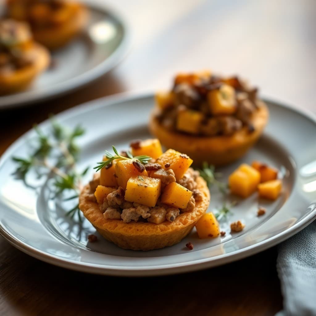 Roasted Butternut Squash and Turkey Bites