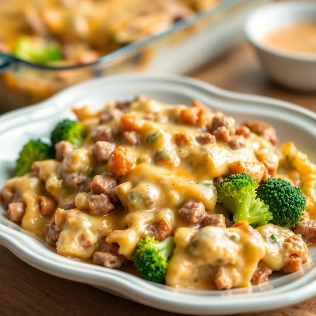 Cheesy Beef & Broccoli Casserole