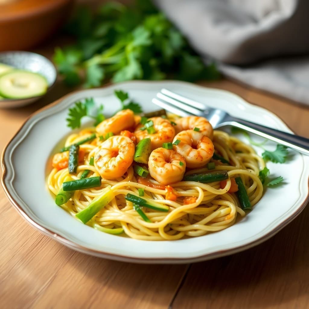 Sautéed Shrimp and Zucchini Noodle Stir-Fry