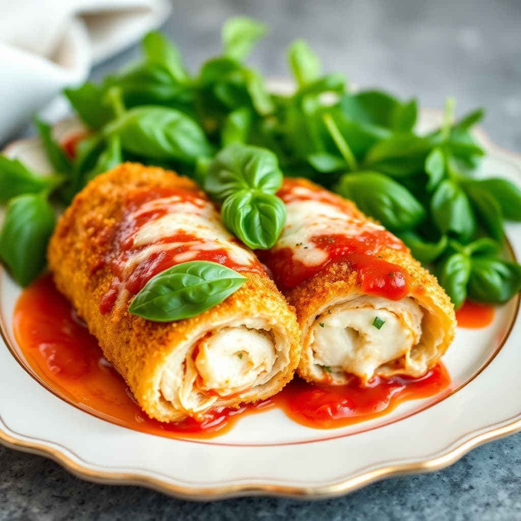 Sicilian Chicken Parmesan Rollups