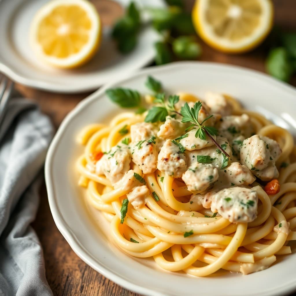 Lemon Herb Chicken Penne Pasta
