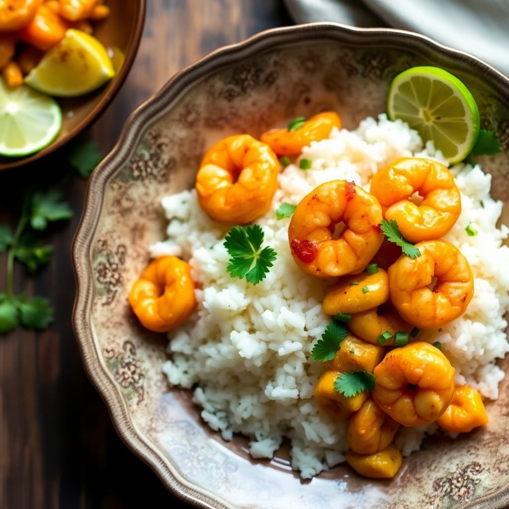 Thai-Inspired Coconut Curry Shrimp Bowls