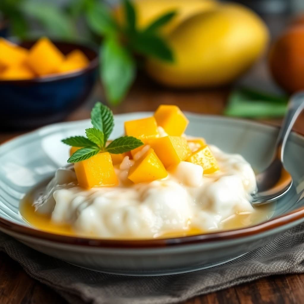 Thai Coconut Mango Sticky Rice Pudding