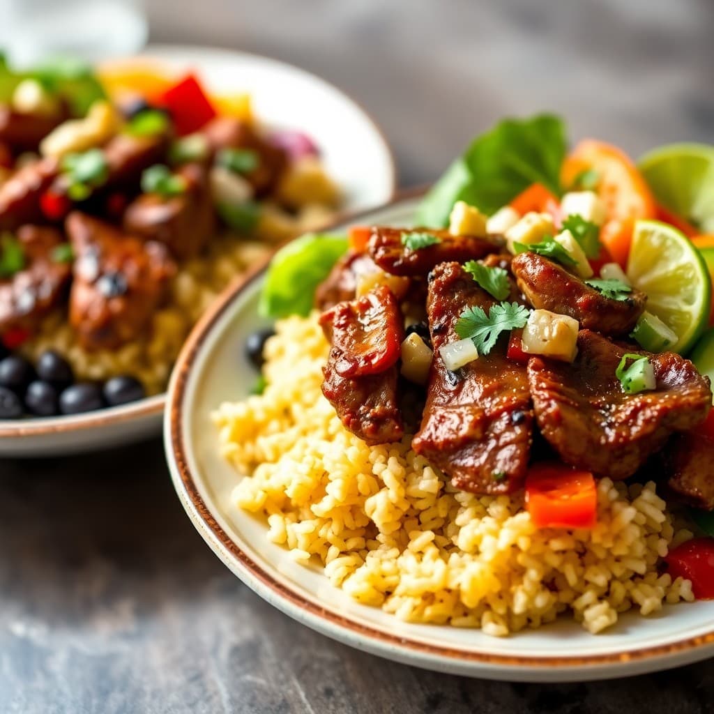 Vibrant Brazilian Steak Burrito Bowls