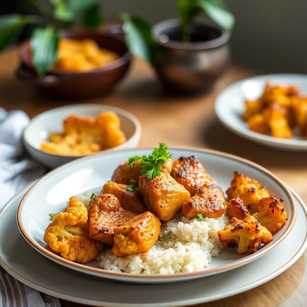 Spicy Moroccan Chicken Tagine with Cinnamon-Roasted Cauliflower