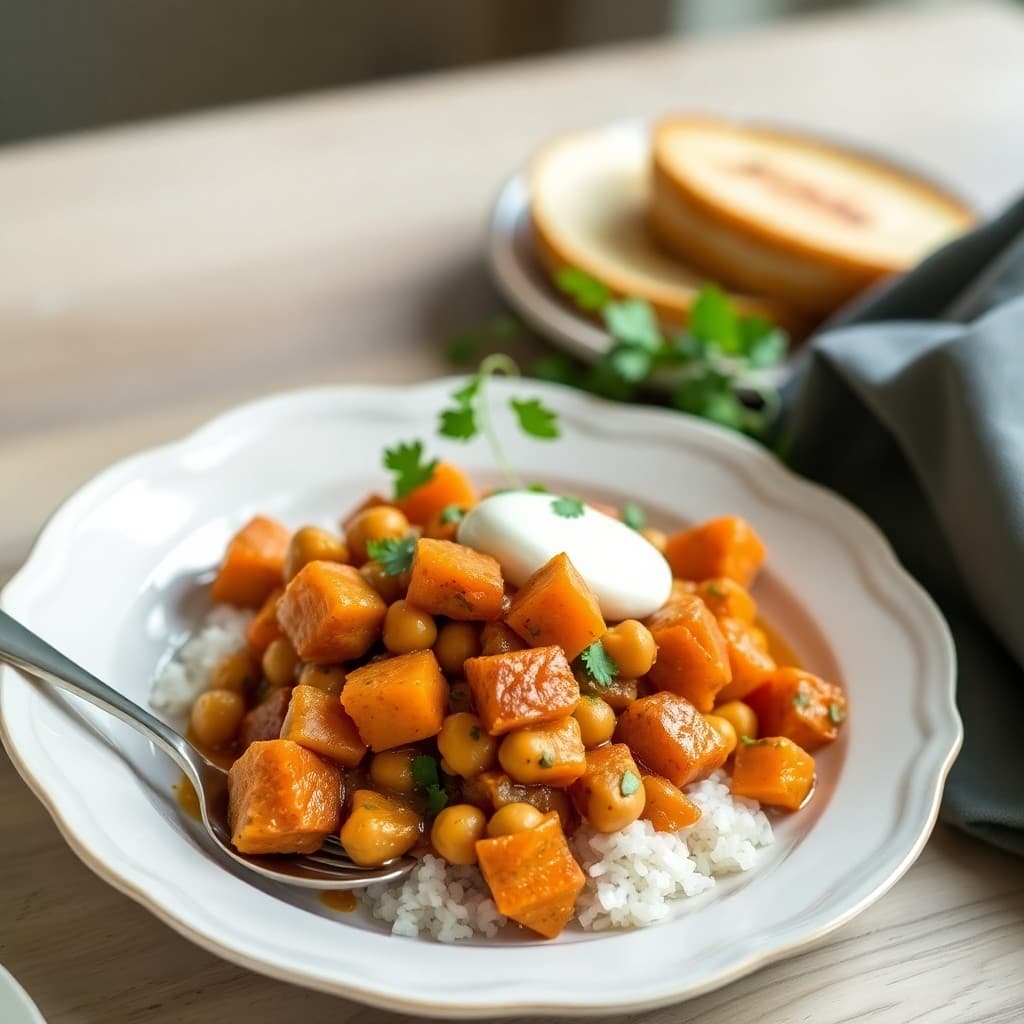Moroccan Spiced Chickpea and Sweet Potato Stew