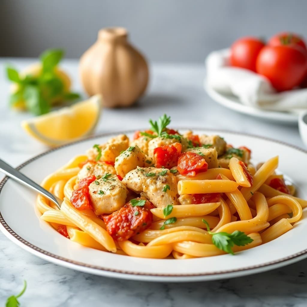 Vibrant Mediterranean Chicken Penne Pasta
