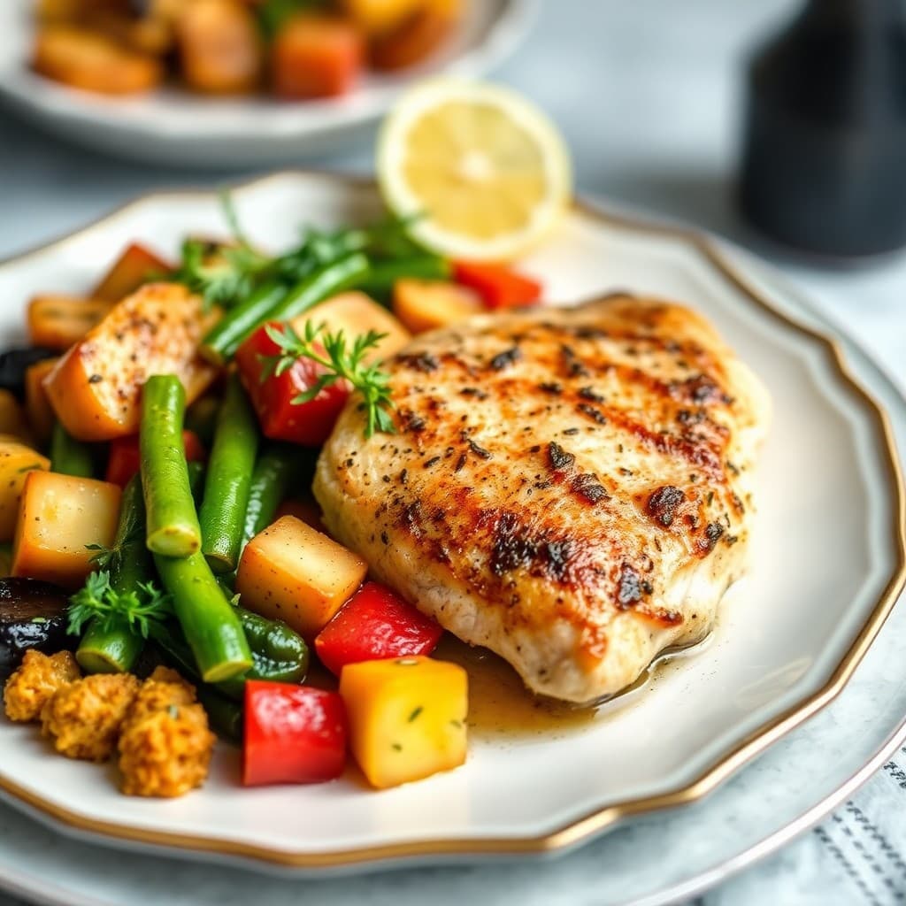 Mediterranean Lemon-Herb Chicken with Roasted Vegetables