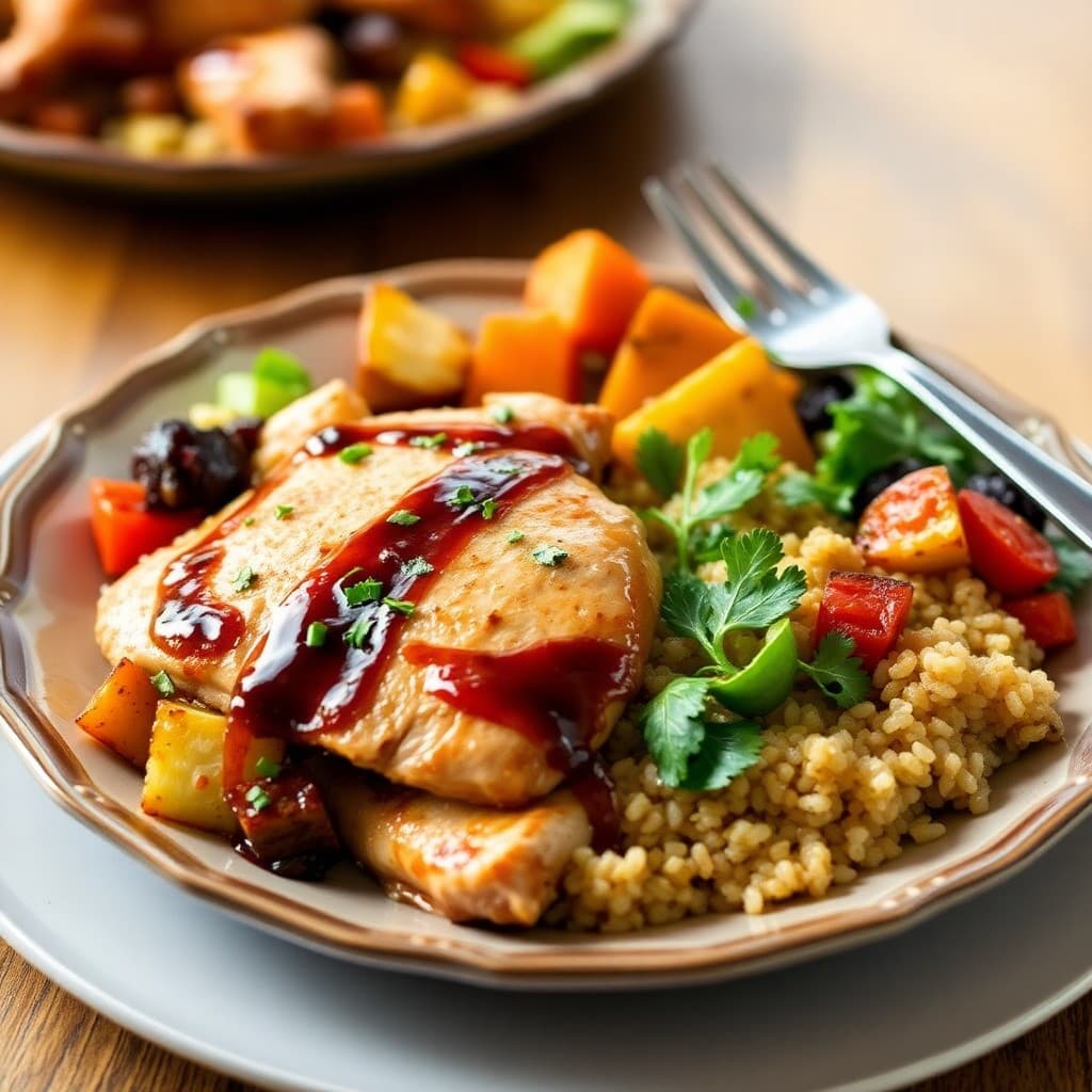 Balsamic Chicken and Veggie Bowls