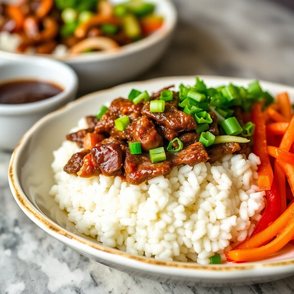 Korean Beef & Scallion Bulgogi Rice Bowl Bar