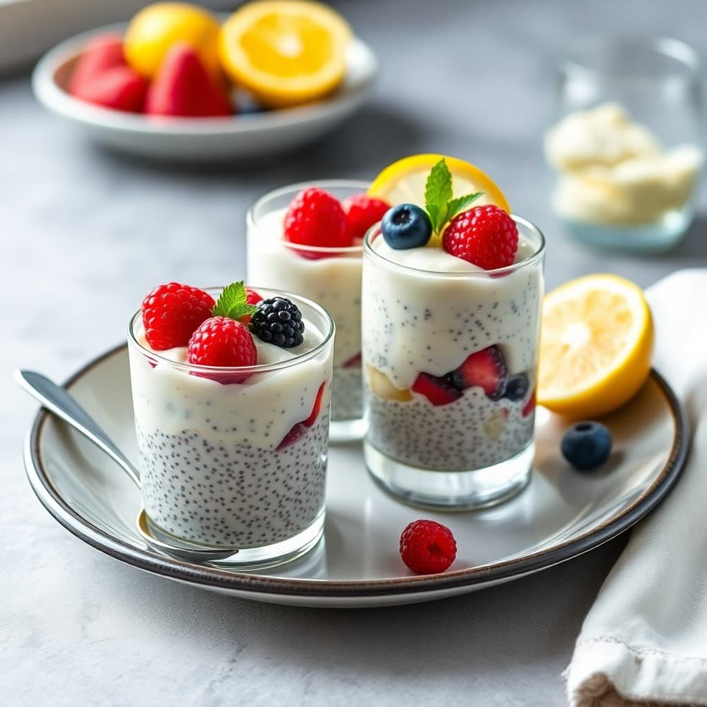 Luscious Lemon Chia Seed Pudding Parfaits