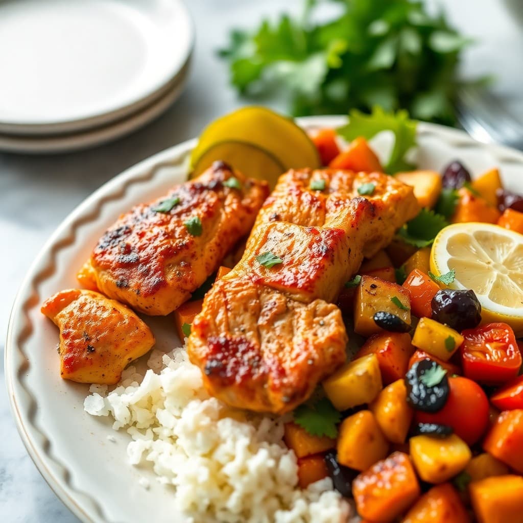 Moroccan-Spiced Chicken and Veggie Bowls